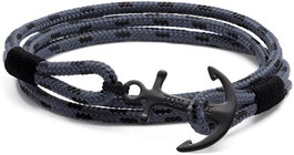 Tom Hope Pulsera Eclipse Triple Giro Gris y Negro Talla M