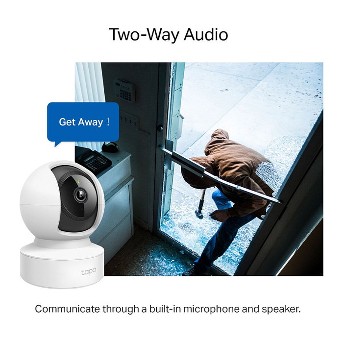 TP-Link Tapo C212 Cámara de seguridad IP interior, inalámbrica y alámbrica, visión nocturna, 3 MP, blanco