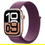 Apple Watch Series 10 GPS + Cellular 42mm Oro Rosa Aluminio con Correa Púrpura Sport Loop