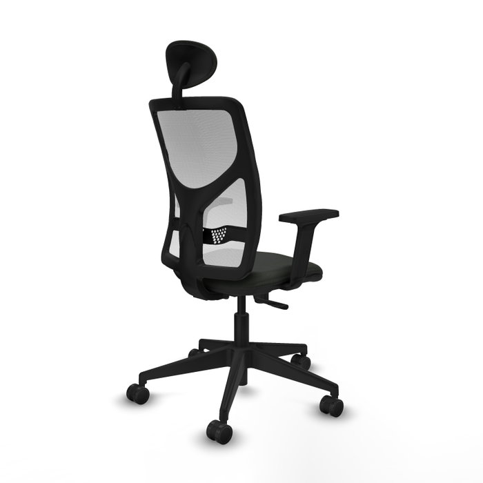 PIQUERAS Y CRESPO Silla de oficina Motilla con mecanismo Sincro, Negro y Blanco