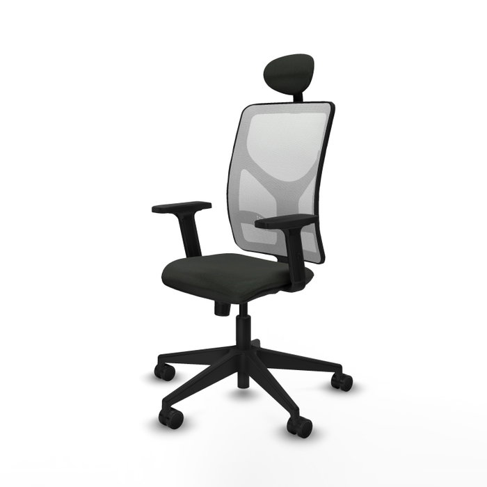 PIQUERAS Y CRESPO Silla de oficina Motilla con mecanismo Sincro, Negro y Blanco
