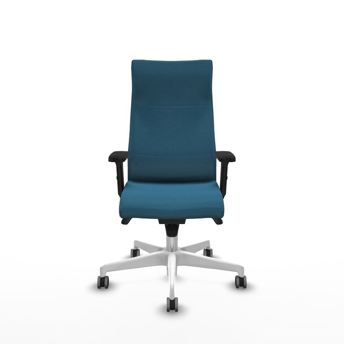 Sillón Albacete con mecanismo Sincro tapizada con Tela color Verde petróleo. Equipado con Base poliamida blanca, Brazos 2D y Ruedas 65 mm parqué Sillón Albacete con mecanismo Sincro tapizada con Tela color Verde petróleo. Equipado con Base poliamida blanca, Brazos 2D y Ruedas 65 mm parqué