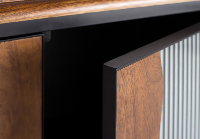 Giner y Colomer Aparador de Madera de Mango y Metal Negro 87 cm
