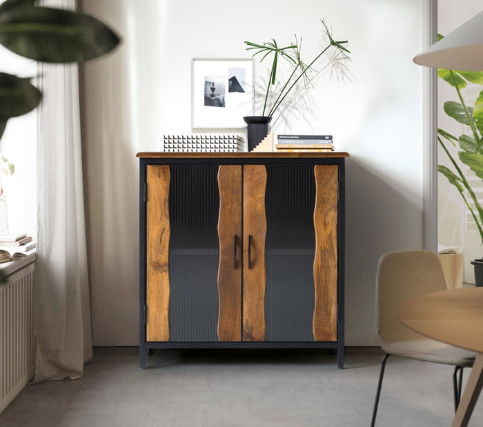 Giner y Colomer Aparador de Madera de Mango y Metal Negro 87 cm