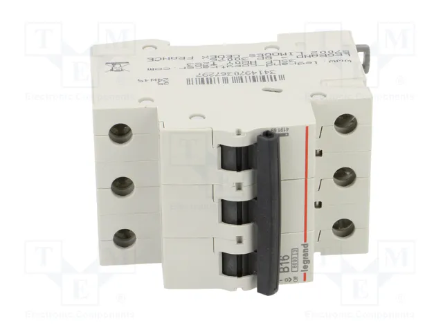 LEGRAND Interruptor magnetotérmico RX3 16A 3P Caract B