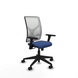 PIQUERAS Y CRESPO Silla de oficina Motilla con mecanismo Sincro, Azul marino y Blanco