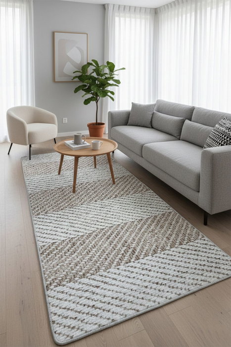 Conceptum Alfombra de Pasillo 80 x 200 cm Poliéster Lavable a Máquina
