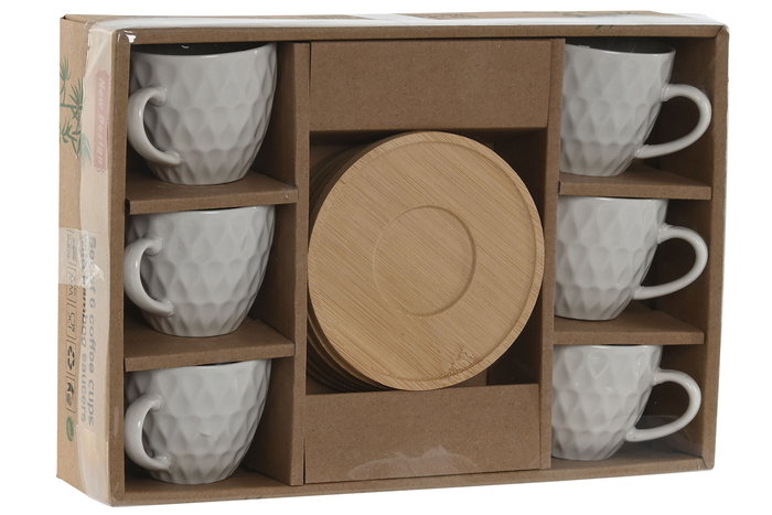 DKD Home Decor Café Blanco Set de 6 Piezas 8.5 x 6.4 x 5.5 cm