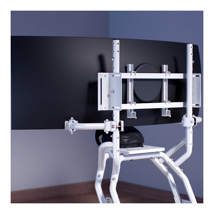 Oplite ScreenLockPro R8/S8 Soporte para monitor de simulador blanco Oplite ScreenLockPro R8/S8 Soporte para monitor de simulador blanco