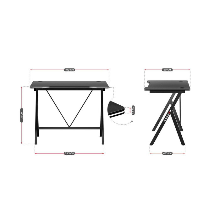 Mesa de Escritorio Gaming Huzaro HZ-Hero 1.4 Black Negro Mesa de Escritorio Gaming Huzaro HZ-Hero 1.4 Black Negro