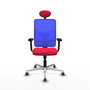 PIQUERAS Y CRESPO Silla de oficina Motilla Rojo y Azul con mecanismo Sincro