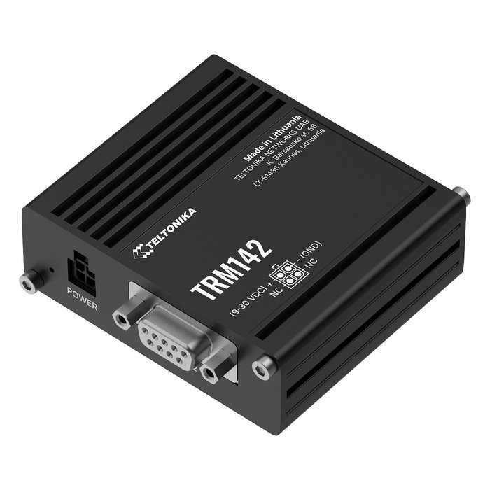 Teltonika TRM142 Módem 4G-LTE Negro Industrial Montaje Pared/Carril DIN Aluminio