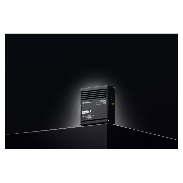 Teltonika TRM142 Módem 4G-LTE Negro Industrial Montaje Pared/Carril DIN Aluminio
