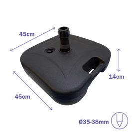 Marbueno Base Sombrilla Plástico 20L Jardin, Piscina y Terraza 10304