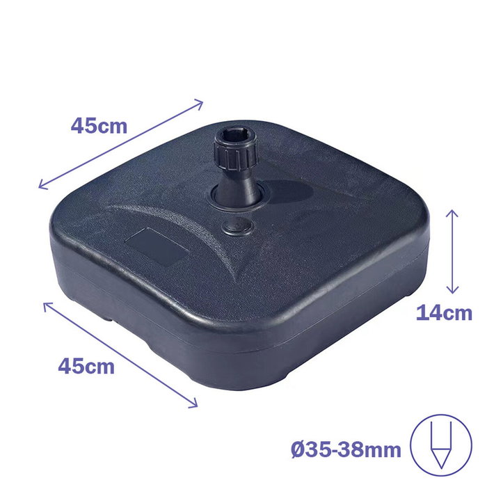 Marbueno Base de Sombrilla de Plástico 20L Negro Marbueno Base de Sombrilla de Plástico 20L Negro