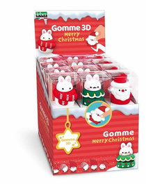 PRYSE Goma de Borrar Navidad 3D Surtidos Set de 24