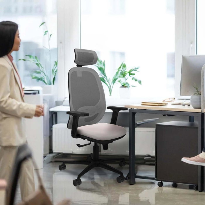 PIQUERAS Y CRESPO Silla de oficina Cilanco con mecanismo Sincro, Azul marino y Gris PIQUERAS Y CRESPO Silla de oficina Cilanco con mecanismo Sincro, Azul marino y Gris