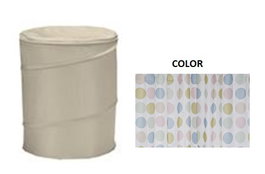 DKD Home Decor Cesta de Ropa Poliéster y Metal con Diseño de Topos Multicolor