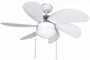 Orbegozo CP-15076 Ventilador de Techo con Luz, 6 Aspas de Madera 80 cm, 50W, 3 Velocidades Reversibles, Blanco
