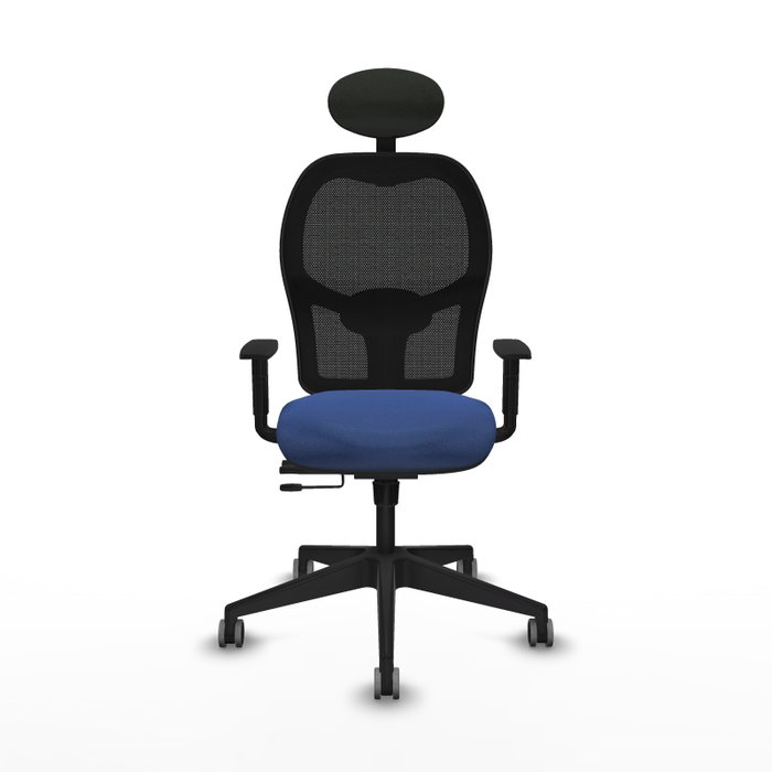 PIQUERAS Y CRESPO Silla de oficina Alocén Bali azul marino con malla negra