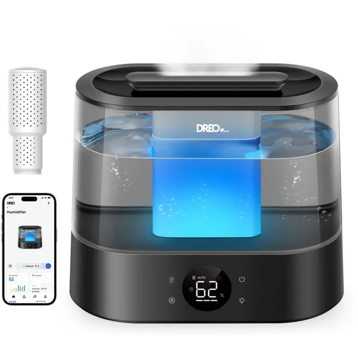 Dreo Humidificador 420S con Depósito de 4 L, Autonomía de 30 h, Niebla de 10 cm y Funcionamiento Silencioso a 28 dB