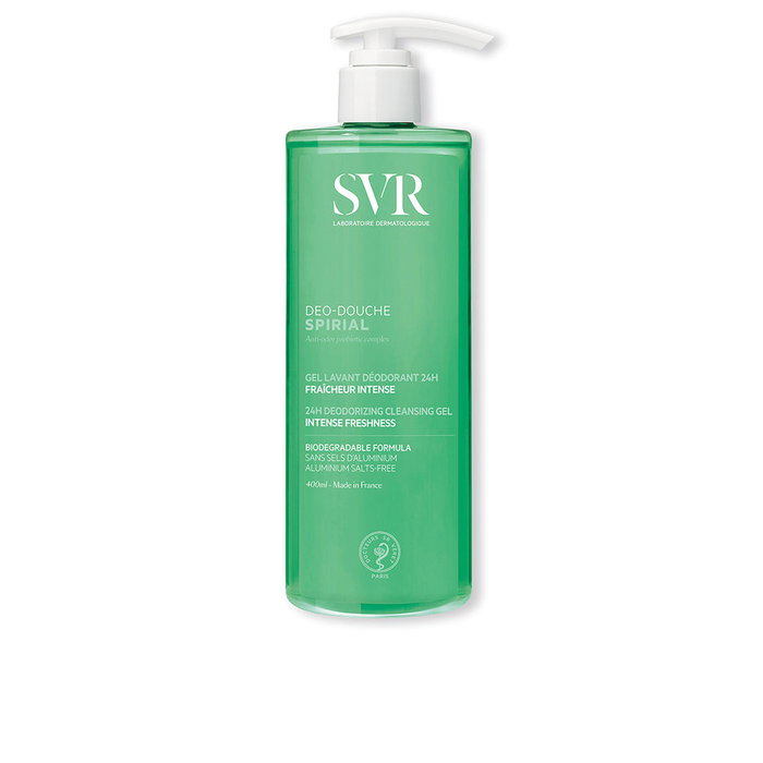 SVR Spirial DEO-DOUCHE Gel de Baño y Desodorante 400 ml - Frescor Intenso 24h, Protección Probiótica, para Pieles Sensibles SVR Spirial DEO-DOUCHE Gel de Baño y Desodorante 400 ml - Frescor Intenso 24h, Protección Probiótica, para Pieles Sensibles