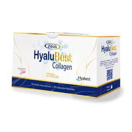 ZEUS Hyalubest Colagen 30 Sticks + 30 Capsulas con Colageno, Acido Hialuronico, Ceramidas, Vitamina C, Biotina y Zinc