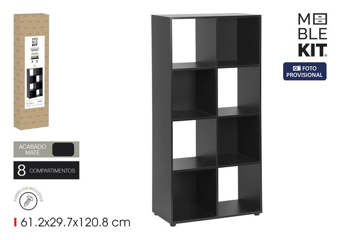 Inde Estantería Cubo con 8 Compartimentos, Mueble de Almacenamiento, Medidas 61.2 x 29.7 x 120.8 cm Inde Estantería Cubo con 8 Compartimentos, Mueble de Almacenamiento, Medidas 61.2 x 29.7 x 120.8 cm