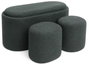 DKD Home Decor Set Descalcetadora 3 Piezas con Bandeja Azul Petróleo