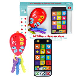 Tachan Set Llaves y Teléfono para Bebé +12 Meses con Sonidos, Luces y Linterna