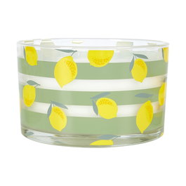 Home Deco Factory Vela Citronela Bain De Soleil 3 Mechas Estampado Limones Sunshine 280g Duración 20h
