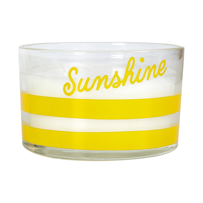 Home Deco Factory Vela Citronela Bain De Soleil 3 Mechas Estampado Limones Sunshine 280g Duración 20h