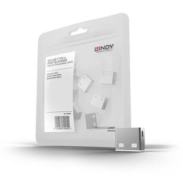 Lindy Bloqueadores de Puertos USB (sin llave) - Pack de 10, Código de Color: Blanco