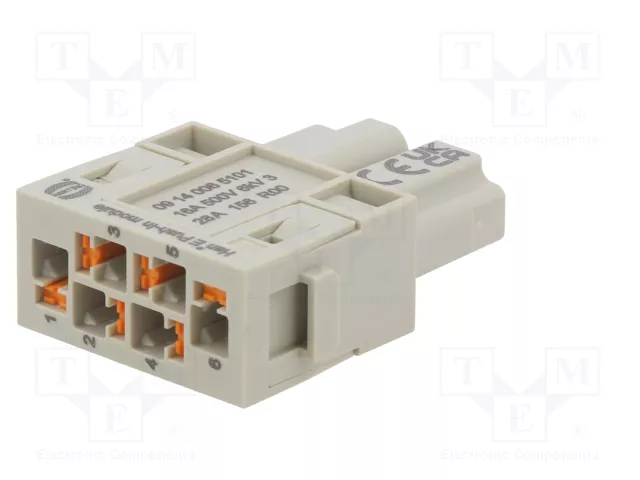 HARTING Han-Modular® Módulo Conector Hembra de 6 Pines
