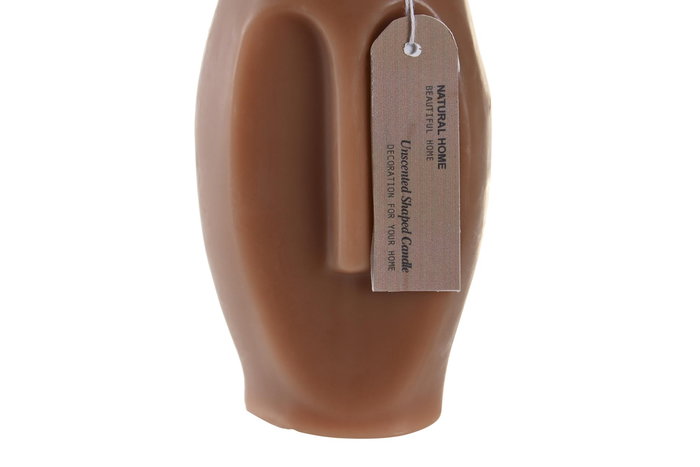 DKD Home Decor Vela Cara Gris Marron 5 x 12 x 6 cm (12 Unidades)