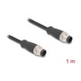 DeLOCK Cable M12 Codificado A 8 Pin Macho a Macho 1 m Negro