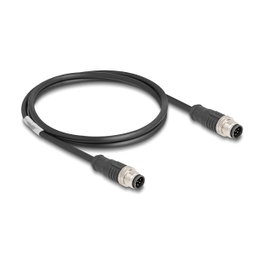 DeLOCK Cable M12 Codificado A 8 Pin Macho a Macho 1 m Negro
