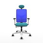 PIQUERAS Y CRESPO Silla de oficina Motilla con mecanismo Sincro/Traslack, Turquesa y Azul