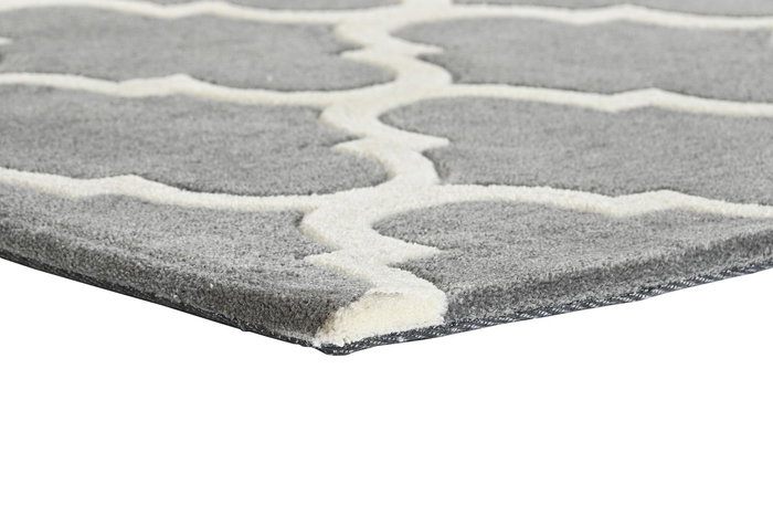 DKD Home Decor Alfombra Etnica Gris Crema Poliester 90 x 2 x 60 cm (2 Unidades)