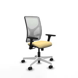 PIQUERAS Y CRESPO Silla de oficina Motilla con mecanismo Sincro, Crema y Blanco