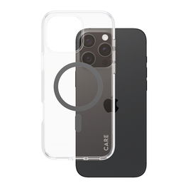 PanzerGlass Funda CARE Flagship Black MagSAFE para iPhone 16 Pro Max con protección contra golpes y rayones, Fabricada en TPU y Policarbonato Reciclado