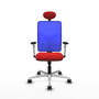 PIQUERAS Y CRESPO Silla de oficina Motilla con mecanismo Sincro, Rojo y Azul