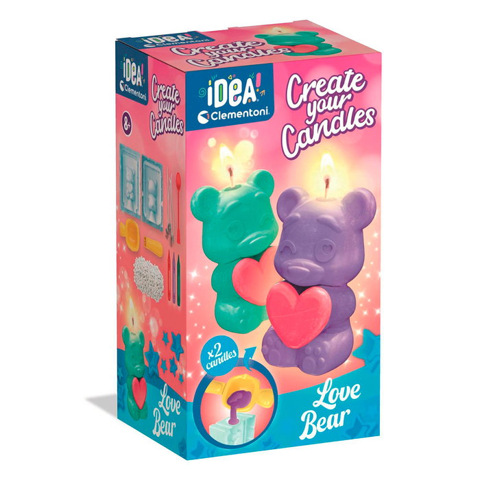 Clementoni Bear Style 18350 - Kit para Crear 2 Velas Artesanales con Diseño de Ositos, Incluye Parafina, Mechas y Herramientas, para Niños +8 años