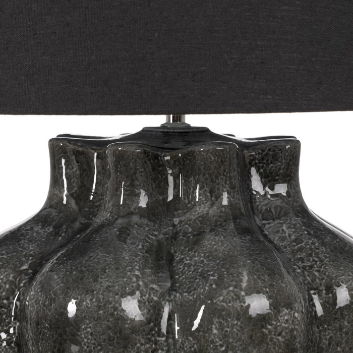 Lámpara Mesa Gris Cerámica Iluminación 50 X 50 X 62,50 cm Lámpara Mesa Gris Cerámica Iluminación 50 X 50 X 62,50 cm