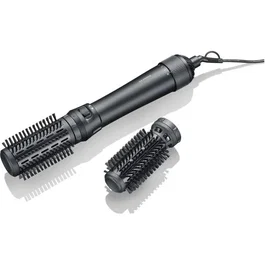 Severin SEV1744785030194 - Cepillo Secador de Pelo Profesional con Tecnología Cerámica-Queratina, Auto-Rotativo, 1000W, 3 Accesorios, Negro