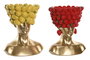 DKD Home Decor Set de 2 Jarrones de Resina con Diseño de Fruta Dorado