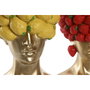 DKD Home Decor Set de 2 Jarrones de Resina con Diseño de Fruta Dorado