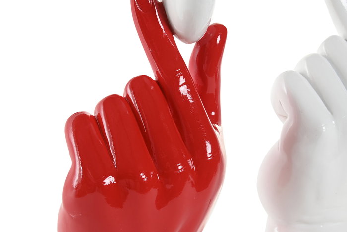 DKD Home Decor Figura de Resina Mano Corazón (Pack de 2)
