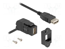 DeLOCK 67152 Módulo Keystone USB 2.0 Tipo-A con conector de 45° y cable de 30 cm