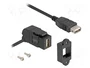 DeLOCK 67152 Módulo Keystone USB 2.0 Tipo-A con conector de 45° y cable de 30 cm